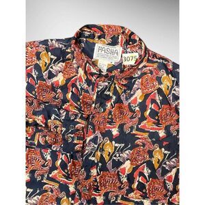 PACHA IBIZA 80s 90s SILK SHIRT JET SET ROCK N ROLL  MULTICOLOURED Ku CLUB SPACE‎